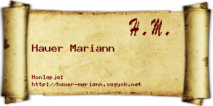 Hauer Mariann névjegykártya